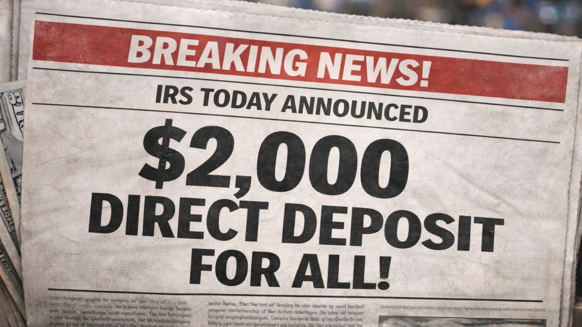 IRS today announced $2,000 Direct Deposit for All